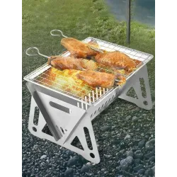 Przenośny składany duży grill - stal nierdzewna - kuchenka kempingowaGrill - BBQ