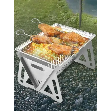 Przenośny składany duży grill - stal nierdzewna - kuchenka kempingowaGrill - BBQ