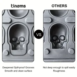 Skull ice ball mold - 3D silicone skull ice tray for cocktails - 6 piecesBar supply