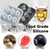 Skull Ice Ball Mold Silicone 3D Flexible Ice Cube Trays BPA Free Ice Trays For Freezer Horror Skull Head Cocktail Ice Ball Ma...