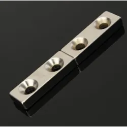 N35 Neodymium Magnet Strong Block Countersunk With 2 - 4mm Hole 30 * 10 * 5mmN35