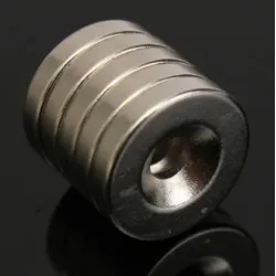 Magnes neodymowy N52 - mocny okrągły pierścień z otworem 4mm - 15 * 3mm - 5 sztukN52