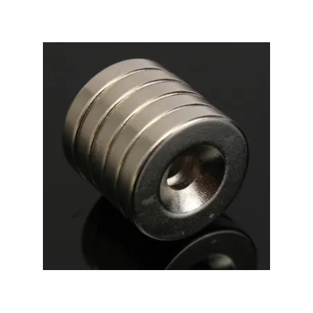 Magnes neodymowy N52 - mocny okrągły pierścień z otworem 4mm - 15 * 3mm - 5 sztukN52