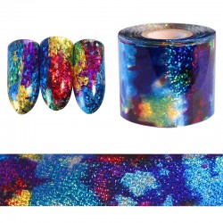 Gwiaździste niebieskie niebo - holograficzny papier - folia - naklejka na paznokcie - 1mNaklejki na paznokcie