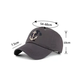 Baseball cap with anchor - cotton - adjustable - unisexHats & Caps