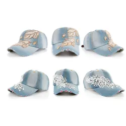 Cotton Jeans Rhinestone Cap Baseball HatHats & Caps