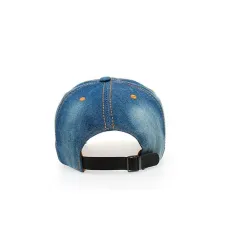 Vintage - jeansowa czapka baseballowa z daszkiem z cekinami - bawełnaCzapki & Kapelusze