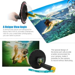 6" Waterproof Case Floating Trigger for GoPro Hero 4 3 3+ Lens Dome Cover HousingAkcesoria