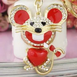 Crystal Mouse Keychain KeyringKeyrings