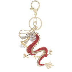 Crystal and gold dragon keyringKeyrings