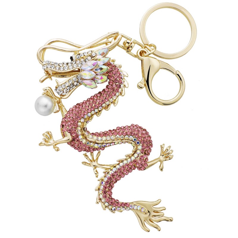 Crystal and gold dragon keyringKeyrings