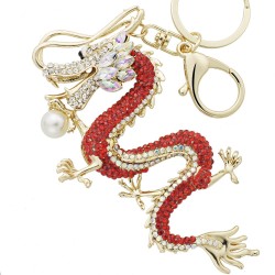 Crystal and gold dragon keyringKeyrings