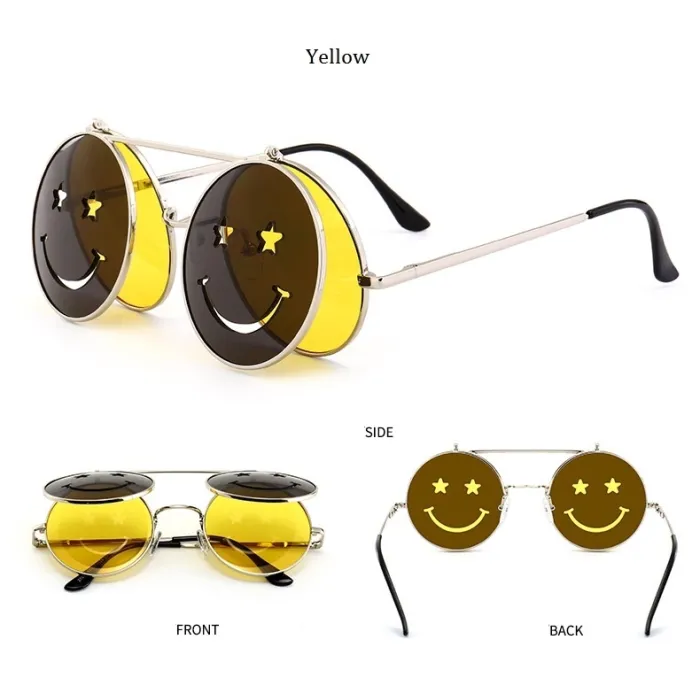 Steampunk Vintage Round Double Lens Sunglasses UnisexSunglasses