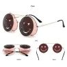 Steampunk Vintage Okrągłe Podwójne Soczewki Okulary Przeciwsłoneczne UnisexOkulary Przeciwsłoneczne