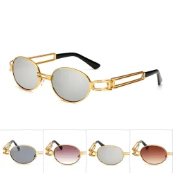 Retro Steampunk Małe Okrągłe Okulary Przeciwsłoneczne Unisex UV400Okulary Przeciwsłoneczne