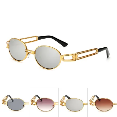 Retro Steampunk Małe Okrągłe Okulary Przeciwsłoneczne Unisex UV400Okulary Przeciwsłoneczne