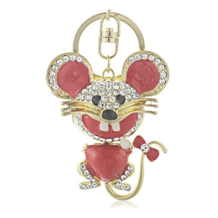 Crystal Mouse Keychain KeyringKeyrings