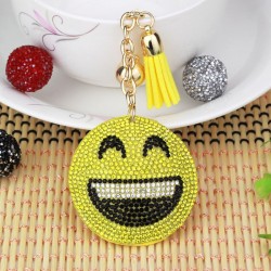 Kryształowa Emoji Buźka Breloczek Do KluczyBreloczki Do Kluczy