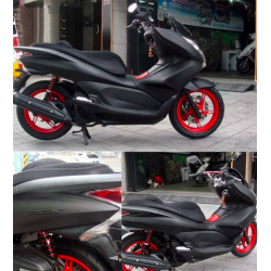 Motorcycle - scooter - matte black vinyl wrap stickerMotorbike parts