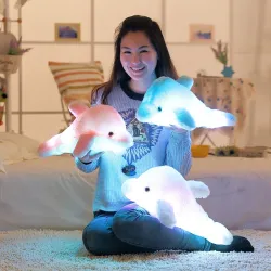 Świecący LED pluszowy delfin zabawka 45 cmZabawki Pluszowe