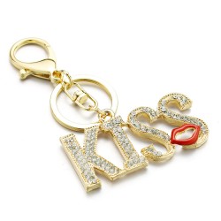 Kiss litery - kryształowy brelok do kluczyBreloczki Do Kluczy