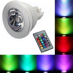 E14 E27 RGB LED 3W zmieniająca kolory lampa żarówka z pilotemE27