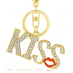 Kiss letters - crystal keychain