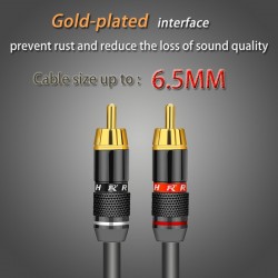 Gold plated RCA male plug adapter video & audio wire connector 2 pcsPlugs