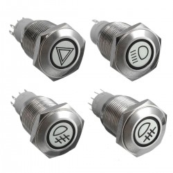 16mm LED illuminated self-locking waterproof push button switch stainless steelSwitches