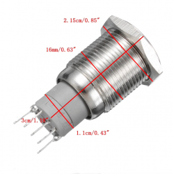 Samochodowy 16mm LED podświetlany samoblokujący wodoodporny przełącznik przyciskowy ze stali nierdzewnejPrzełączniki