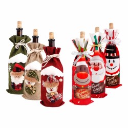Pokrowiec świąteczne ubranko na butelkę wina płótno & lenŚwięta Bożego Narodzenia