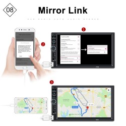 Bluetooth 7 '' calowy Din 2 LCD Ekran Dotykowy Samochodowe Radio Odtwarzacz MirrowLinkDin 2