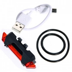 USB rechargeable bicycle safety warning rear lightLights