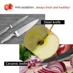 Ceramic knives set - peeler - holderCeramic