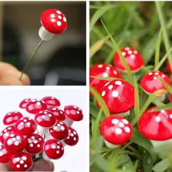 Ogrodowa dekoracja - mini grzybki 2cm 10 sztOgród