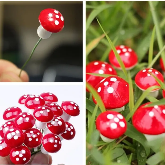 Ogrodowa dekoracja - mini grzybki 2cm 10 sztOgród