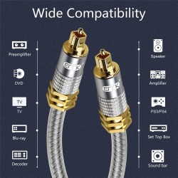 Toslink EMK - premium - digital optical audio cable - OD8.0mm Spdif gold connector - 1m - 2m - 3m - 5mCables