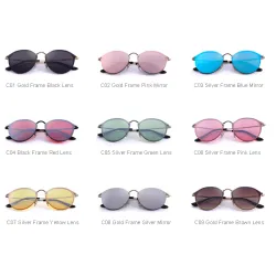Retro owalne okulary przeciwsłoneczne - ochrona UV - unisexOkulary Przeciwsłoneczne