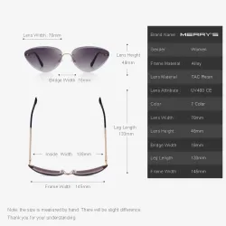 Cat eye - okulary przeciwsłoneczne bez oprawek - UV400Okulary Przeciwsłoneczne