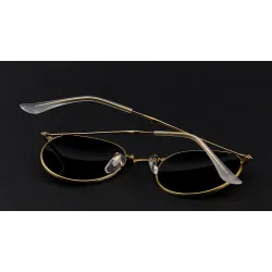 Retro - składane - owalne okulary przeciwsłoneczne - unisexOkulary Przeciwsłoneczne