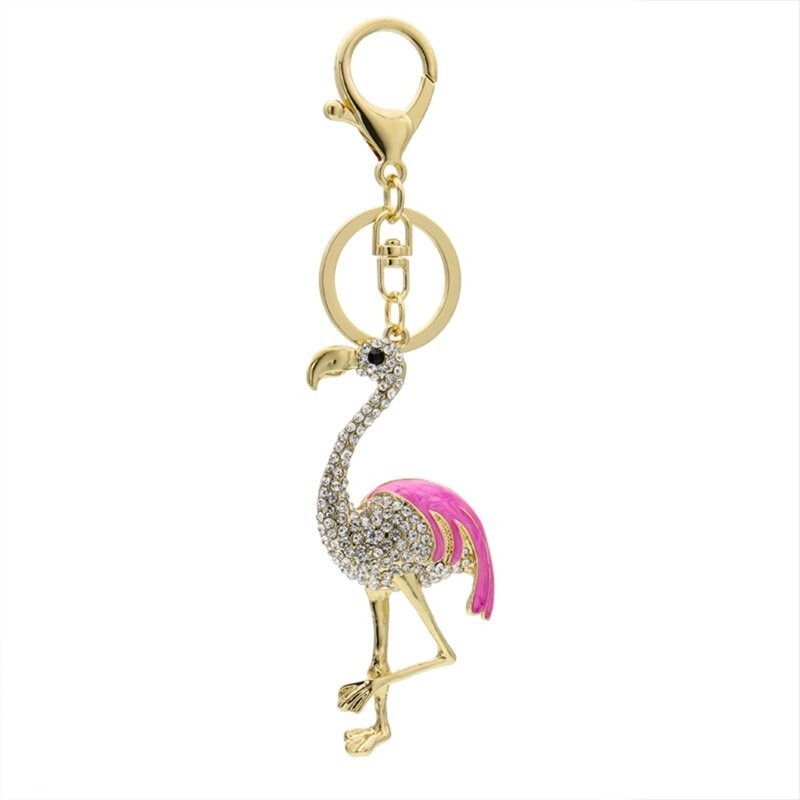 Kryształowy Flamingo - brelok do kluczyBreloczki Do Kluczy