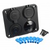 Dual USB socket charger 2.1A+2.1A + 12V & ON-OFF switch LED voltmeter 4 in 1 charger panel for car & motorcycleDiagnosis