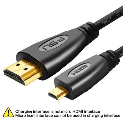Gold plated 3D 1080P HDMI to micro HDMI - D-type male to HDMI male - cable