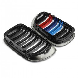 Przedni zderzak grill - 2-rzędowa listwa M kolor 3 kolory dla BMW 3 Seria E46 4-drzwiowa 2 sztKratki