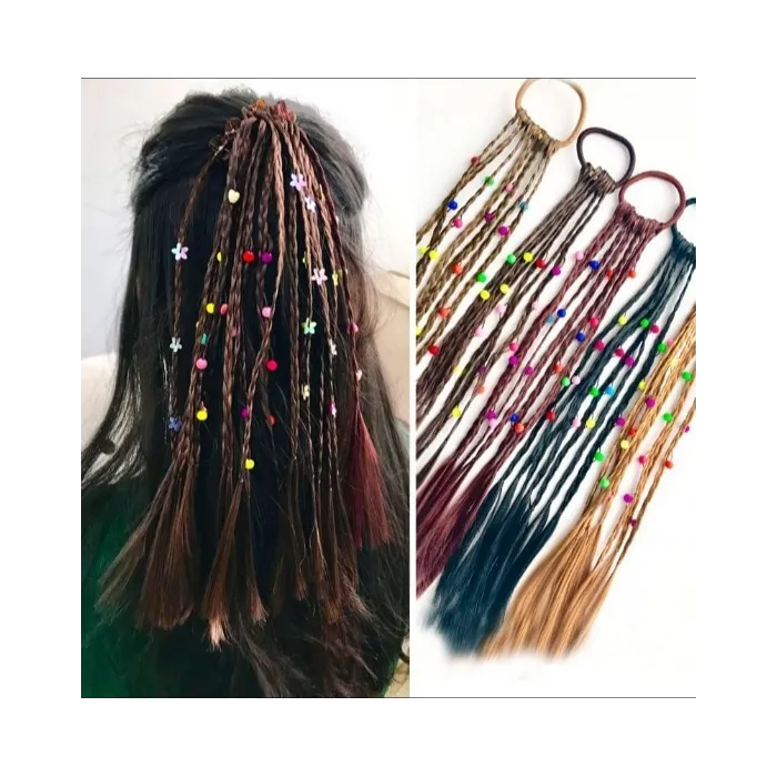 Kids handmade wig - elastic hair band with beadsWigs