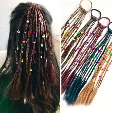 Kids handmade wig - elastic hair band with beadsWigs