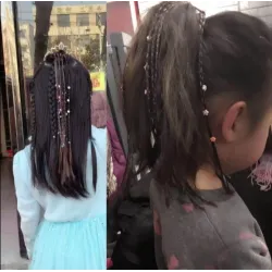 Kids handmade wig - elastic hair band with beadsWigs
