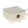 N35 silny magnes neodymowy prostopadłościan 20 * 10 * 4mm z 4mm otworem 5 sztN35