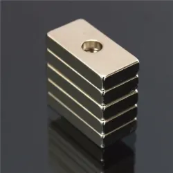 N35 strong neodymium cuboid magnet 20 * 10 * 4mm with 4mm hole 5 pcsN35