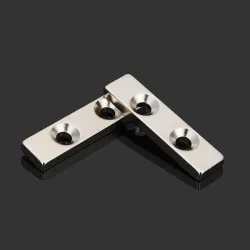 N35 silny magnes neodymowy blok 40 * 10 * 4mm - stożkowy z 2 otworami 2sztN35